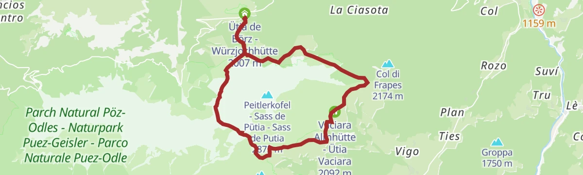 Route map: Around the Peitlerkofel